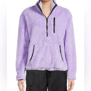 No Boundaries Lilac Fleece Pullover plush quarter zip sweater Juniors Sz-XS. F17